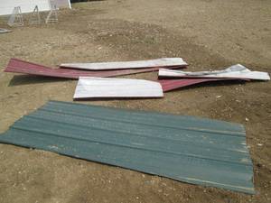 lot 28 image: Lot of Metal Roofing Panels - Assorted Colors and Sizes