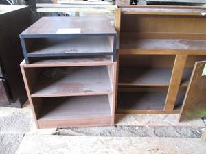lot 50 image: Assorted Wooden Storage Cabinets and Shelving Units