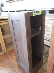 lot 53 image: Assorted Wood Cabinets and Shelving Units