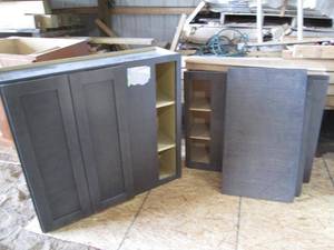 lot 54 image: Lot of 3 Wooden Storage Cabinets
