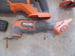 lot 114 image: RIDGID Power Tool Set with Bag and Batteries