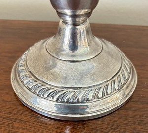 lot 30 image: Pair of Weighted Sterling Silver Candle Holders