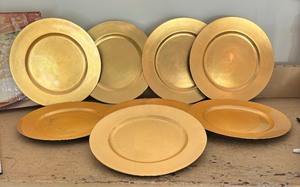 lot 137 image: Eight Golden Resin Chargers