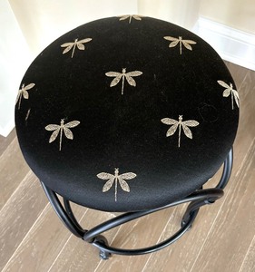 lot 153 image: Black Dragonfly Motif Stool