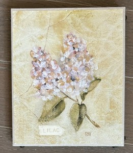 lot 71 image: Four Floral Crackle Finish Linen Prints
