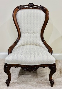 lot 4 image: Pair of Italian Made Collezione Luca Ferrari Slipper Chairs