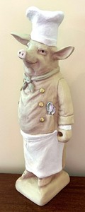 lot 188 image: Vintage 24 Chef Pig Statue