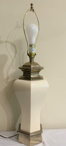 lot 121A image: ream and Gold Table Lamp