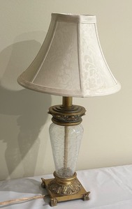 lot 193 image: Crackle Glass and Gilded Table Lamp