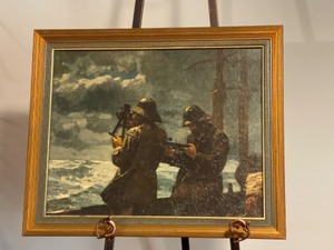 lot 10 image: Eight Bells by Winslow Homer - Print on Board
