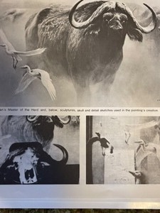 lot 17 image: Lot of Robert Batemans Bird Art Winter Cardinal Poster and Newspaper Article
