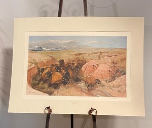 lot 29 image: Tribal Hunt Fine Art Print Signed by John Clymer