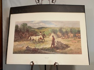 lot 43 image: From the Indians Series, Sioux Camp Limited Edition Fine Art Print SN by John Clymer