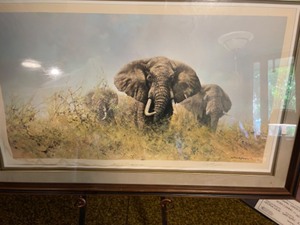lot 68 image: Three Happy Jumbos by David Shepherd - Fine Art Print Signed by Artist with Blind Stamp