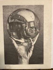 lot 69 image: Hand with Reflecting Sphere M.C. Escher