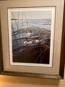 lot 75 image: Wave Riders - American Goldeneyes by Van Gilder - Limited Edition - Signed and Numbered