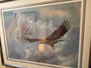 lot 77 image: RARE Ted Blaylock Juvenile Eagle Fine Art Print Limited Edition Signed and Numbered