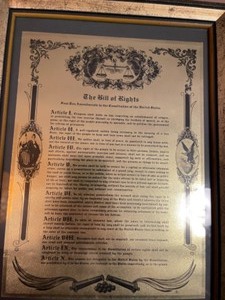 lot 107 image: Framed copy of the Bill of Rights