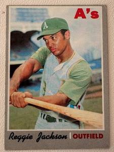 lot 5 image: Reggie Jackson 2nd Year 1970 Topps #140 Vintage Baseball Card