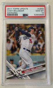 lot 7C image: Cody Bellinger RC PSA 10 Gem Mint 2017 Topps Update #US50 Rookie Baseball Card