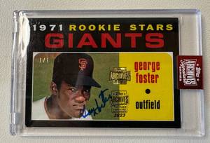 lot 8 image: 11 George Foster Auto 2023 Topps Archives Signature Series #271 - ONLY ONE THAT EXISTS RARE Baseball Card
