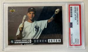 lot 8B image: Derek Jeter RC PSA 9 Mint 1994 Upper Deck #550 Rookie Baseball Card