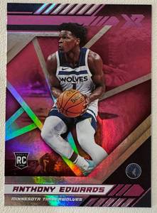 lot 14B image: Anthony Edwards RC 2020-21 Chronicles Xr Pink #295 Rookie Minnesota Timberwolves Basketball Card