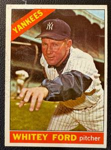 lot 21 image: Whitey Ford 1966 Topps #160 Vintage Baseball Card