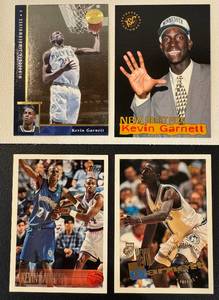 lot 25C image: Kevin Garnett 4 Card RC Lot - Minnesota Timberwolves Rookie Basketball Cards