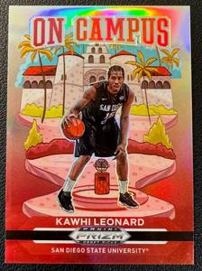 lot 27 image: Kawhi Leonard On Campus Insert #17 2021 Prizm Draft Picks Basketball Card