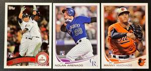lot 30C image: 3 Star RC Lot - Jose Altuve, Nolan Arenado, Manny Machado 2011 and 2013 Topps Baseball Cards