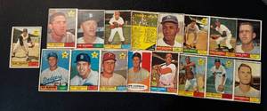 lot 35C image: 1961 Topps 17 Card Vintage Baseball Lot - Jim Bunning, Robin Roberts, Jim Gilliam