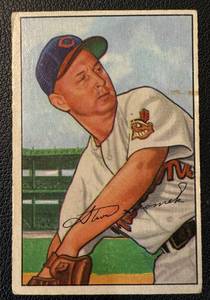lot 36 image: 1952 Bowman Steve Gromek #203 Vintage Baseball Card