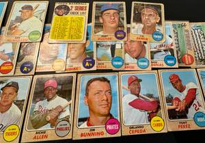 lot 38C image: 1968 Topps 38 Card Vintage Baseball Lot w Stars - Bill Mazeroski, Tony Perez, Ron Santo, Jim Bunning, Orlando Cepeda, and More