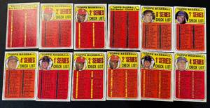 lot 40C image: 1969 Topps 12 Card Checklist Lot - Bob Gibson, Don Drysdale, Tony Oliva, Brooks Robinson - Vintage Baseball Cards