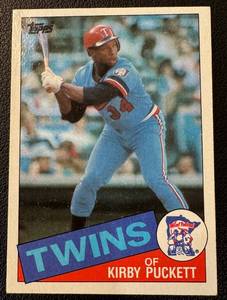 lot 41 image: Kirby Puckett RC 1985 Topps #536 Rookie Vintage Minnesota Twins Baseball Card