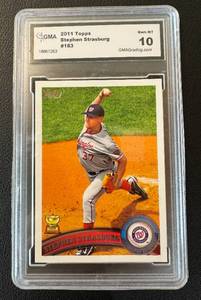 lot 42C image: Stephen Strasburg Rookie Cup Graded 10 Gem Mint 2011 Topps #183 Baseball Card