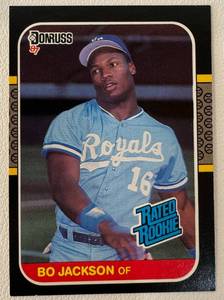 lot 43 image: Bo Jackson RC 1987 Donruss Rated Rookie #35 Rookie Baseball Card