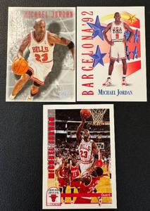 lot 43C image: Michael Jordan 3 Card Lot 1992 Skybox #534, 1996 Fleer Ultra #143, 1992 Skybox #30 Basketball Cards