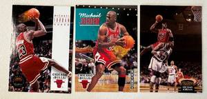 lot 47C image: Michael Jordan 3 Card Lot - 1992 Topps Stadium Club #1, 1992 Skybox #31, 1993 Skybox Premium #45 Basketball Cards
