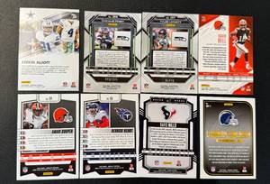 lot 49 image: 8 Numbered Football Card Lot with Stars - Amari Cooper 299, Derick Henry 499, LaDainian Tomlinson 100, Ezekie Elliot 99, Davis Mills 6, Rashaad Penny 225, Tyler Lockett 99, David Bell 75 Football Cards