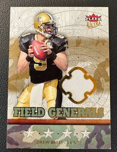 lot 54B image: Drew Brees Relic 2007 Fleer Ultra Field Generals #FG-DB  Football Card