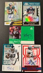 lot 56B image: Philadelphia Eagles 5 Card Auto Lot - Riley Cooper 299, Chris Polk, Marvin McNutt, Bobby Hoying, Freddie Mitchell Football Cards