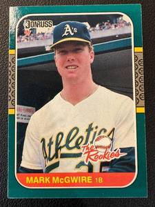 lot 72B image: Mark McGwire 1987 Donruss The Rookies #1 Baseball Card