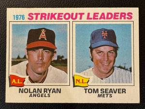 lot 73B image: 1977 Topps MLB Strikeout Leaders #6 Nolan Ryan and Tom Seaver Baseball Card