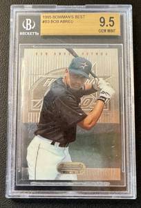 lot 76B image: Bob Abreu Beckett Graded 9.5 Gem Mint 1995 Bowmans Best #B3 Baseball Card