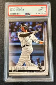 lot 78B image: Eloy Jimenez RC PSA 10 Gem Mint 2019 Topps #670 Rookie Baseball Card