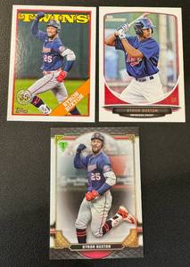 lot 87B image: Byron Buxton 3 Card Lot 2013 Bowman Prospects #BP13, 2022 Topps Triple Threads #31, 2023 Topps 35th Anniversary #T88-99 Minnesota Twins Baseball Cards