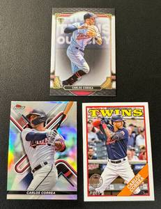 lot 89B image: Carlos Correa 3 Card Lot2022 Topps Finest Refractor #55, 2023 Topps 35th Anniversary #T88-34, 2022 Topps Triple Threads #66 Minnesota Twins Baseball Cards
