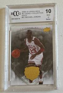 lot 5A image: Michael Jordan BCCG Graded 10 Gem Mint 2009-19 Upper Deck MJ Legacy Collection Gold #31 Basketball Card
